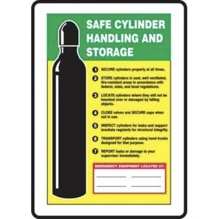 Accuform SAFETY SIGN SAFE CYLINDER HANDLING MCPG506XL MCPG506XL